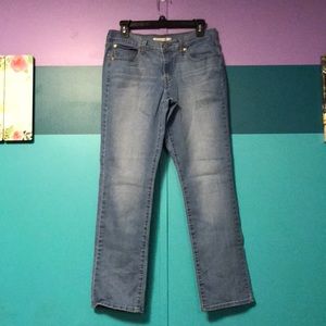 Light colored denim capris relaxed fit